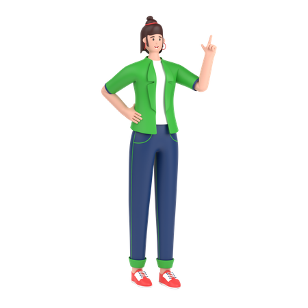 Girl having inspiration idea  3D Icon