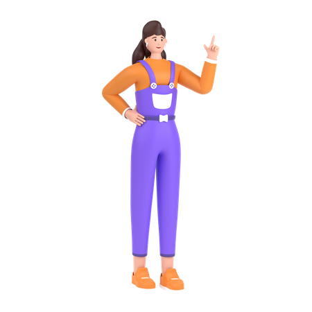 Girl having inspiration idea  3D Icon