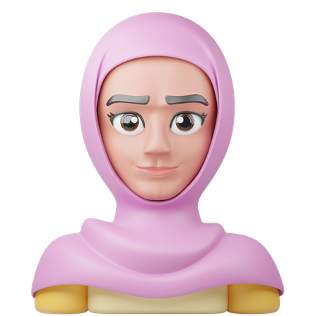 女の子のヒジャブ  3D Icon