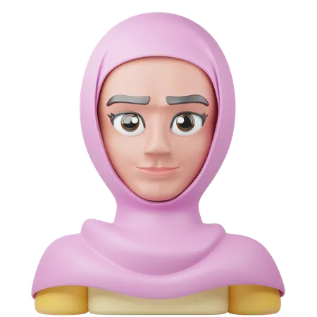 女の子のヒジャブ  3D Icon