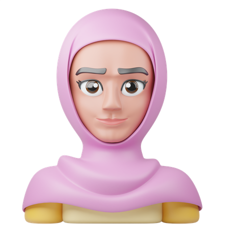 Girl Hijab  3D Icon