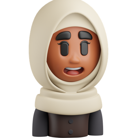 Girl Hijab  3D Icon