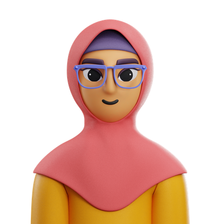 Girl Hijab with Long Shirt  3D Icon