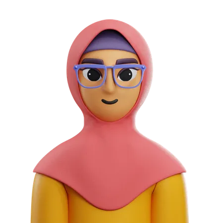 Girl Hijab with Long Shirt  3D Icon