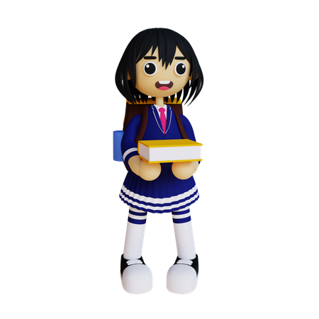 Girl holding book in her hand  3D Icon