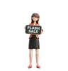 Girl Holding Flash Sale Banner