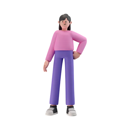 Girl Character 3 D Illustration 3D Illustration