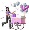 Girl Holding Party Balloons