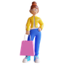 female shopper emoji 3d