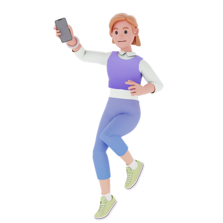 Girl In Promotions Pose  3D Icon