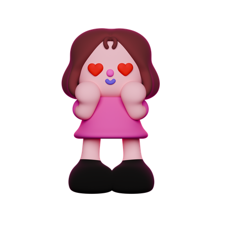 Girl is in love  3D Icon