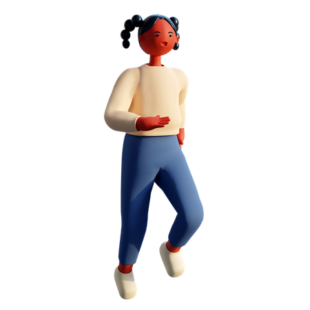 Girl jogging  3D Illustration