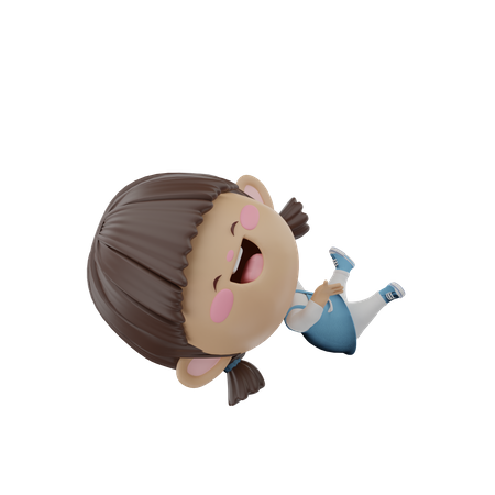 Girl jumping in air  3D Icon