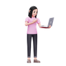 woman with camera 3d illustration