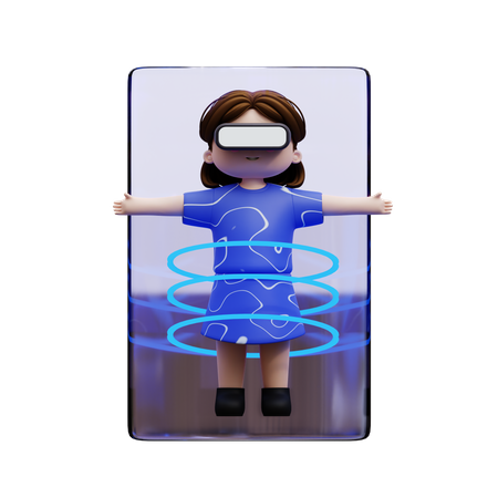 Girl meta world experience  3D Illustration