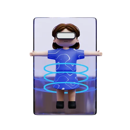 Girl meta world experience  3D Illustration