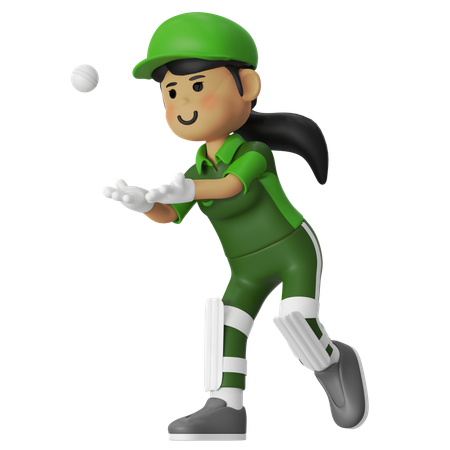 Girl Passing Ball  3D Icon