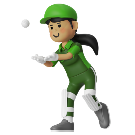 Girl Passing Ball  3D Illustration