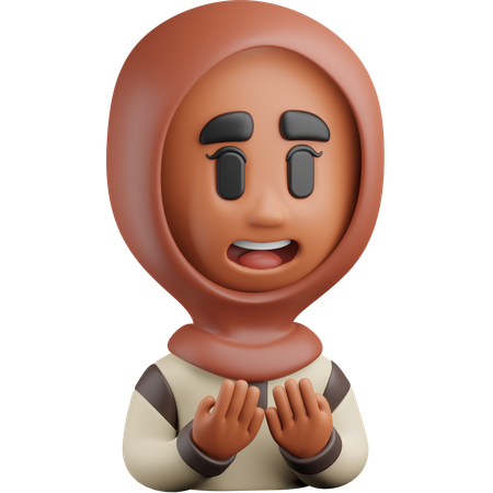 Girl Pray  3D Icon