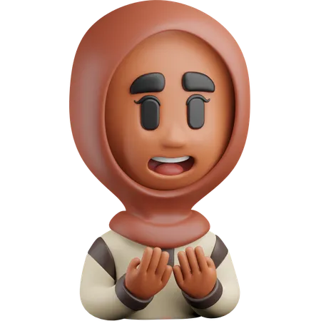 Girl Pray  3D Icon