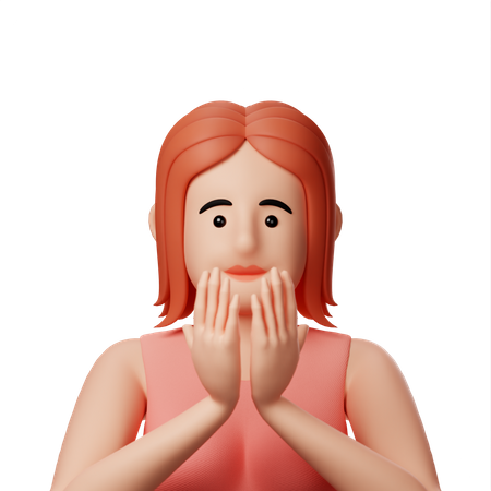 Girl praying 3D Illustration