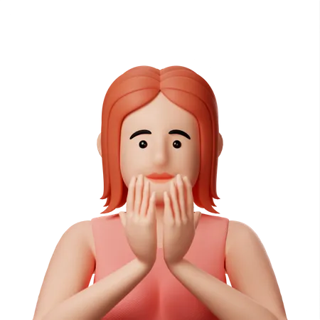 Girl praying 3D Illustration