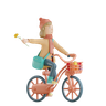 riding bicycle 3d illustration