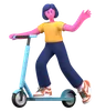 Girl riding scooter