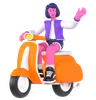 Girl riding scooter while travelling