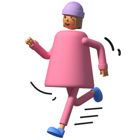 Girl running  3D Icon