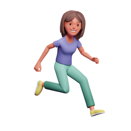 Girl running  3D Icon