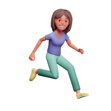 Girl running 3D Illustration