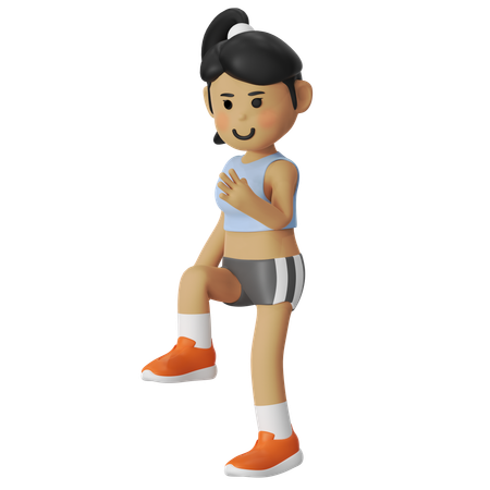 3월 훈련에 참가하는 소녀  3D Icon