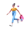Girl Running For Shopping