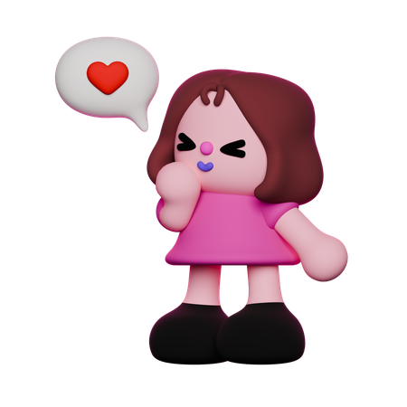 Girl says i love you  3D Icon