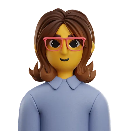Girl Short Hair with Long Shirt  3D Icon