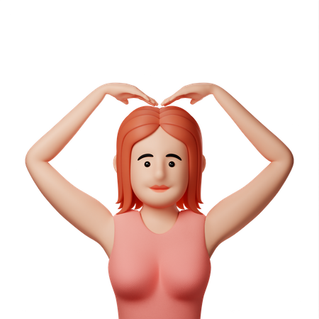 Girl showing love gesture  3D Icon