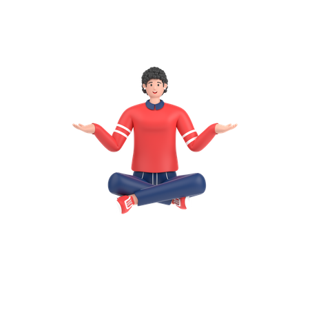 Girl showing something with open palm hand  3D Icon