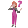 girl with doubt emoji 3d