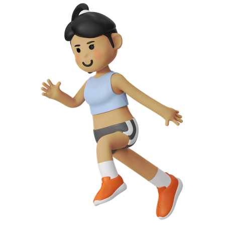 여자 달리기 스프린트  3D Icon