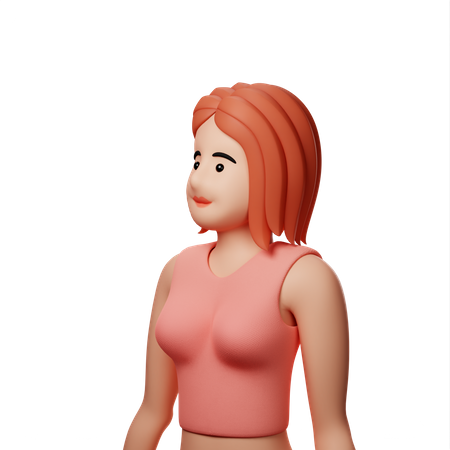 Girl standing  3D Illustration