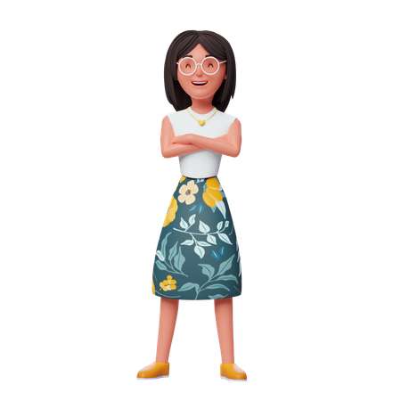 Girl Standing 3D Illustration
