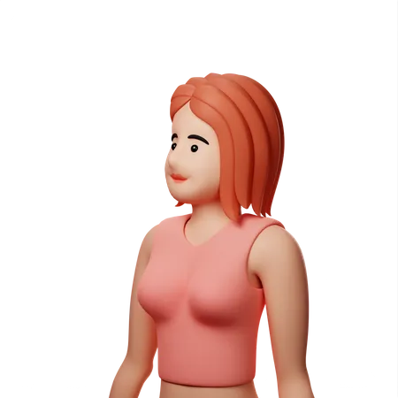 Girl standing  3D Illustration
