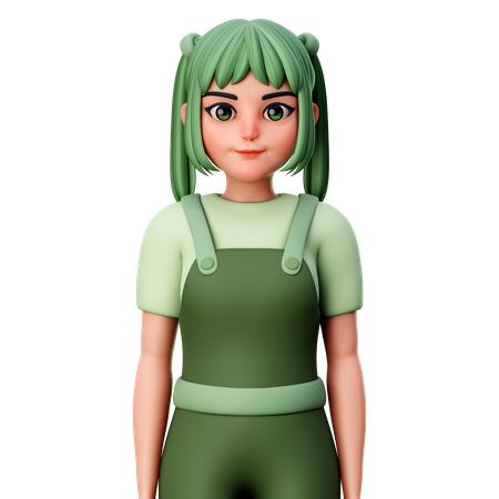 Girl standing in pose  3D Icon