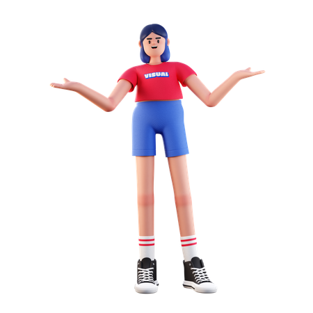 Girl Standing Pose  3D Icon