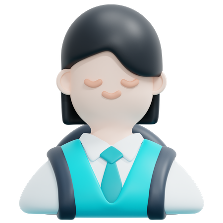 Girl Student  3D Icon