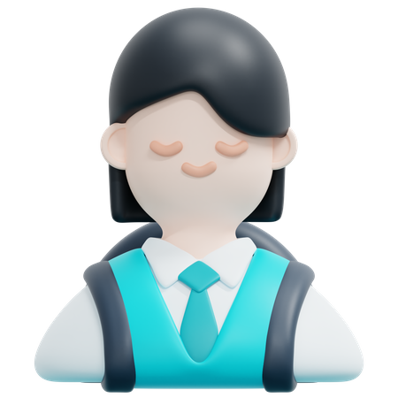 Girl Student  3D Icon