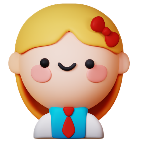 Girl Student  3D Icon