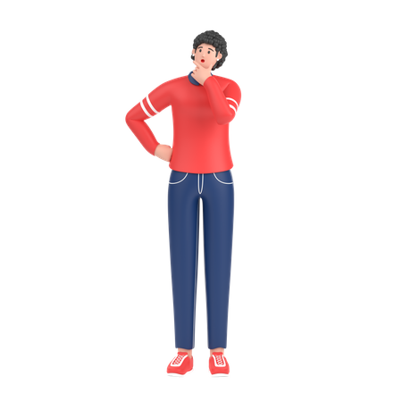 Girl thinking something  3D Icon
