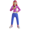 free 3d woman using mobile 